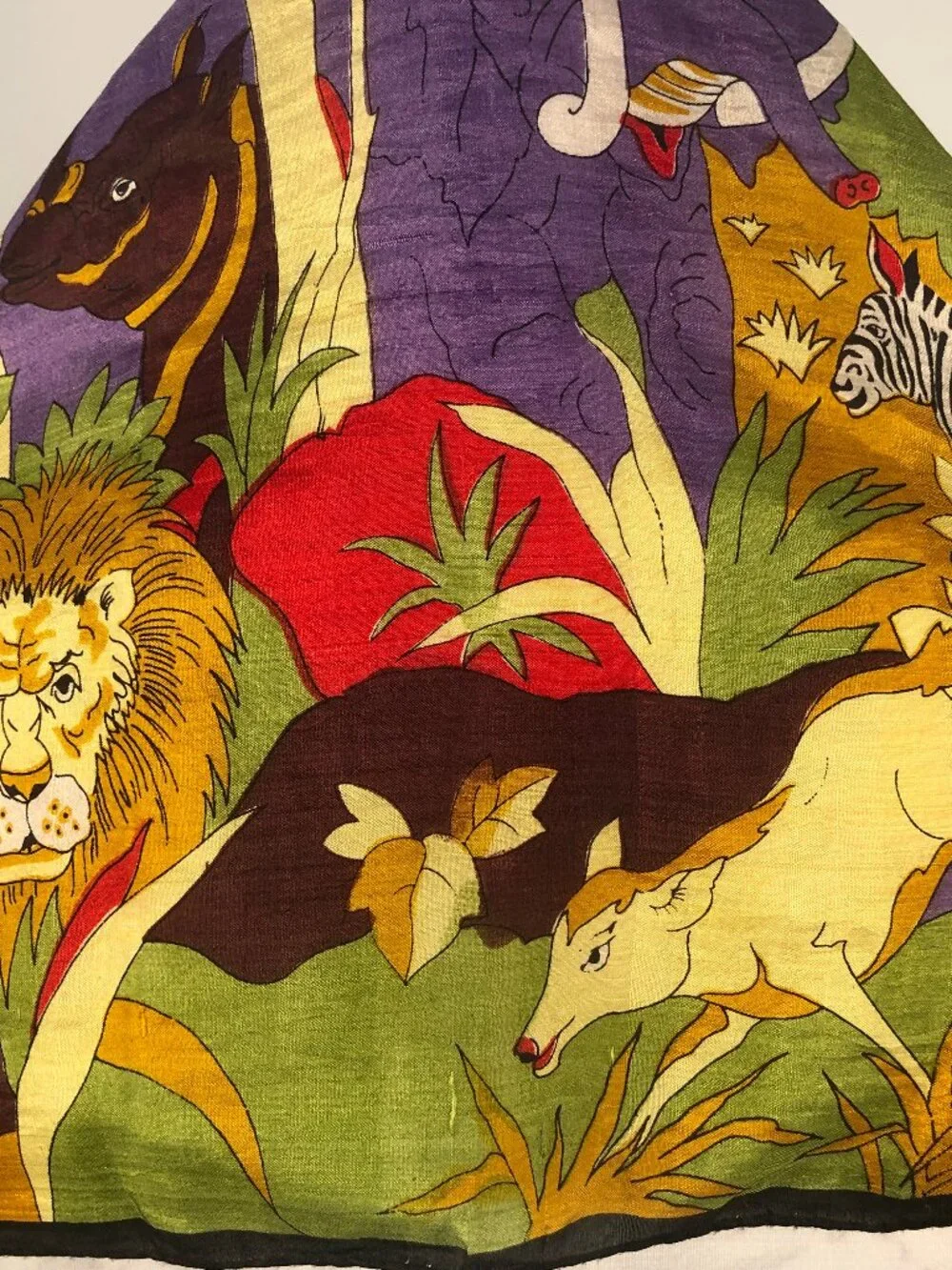 Vintage Safari Animal Print Scarf 69 x 11 1/4 | Resort Glamour